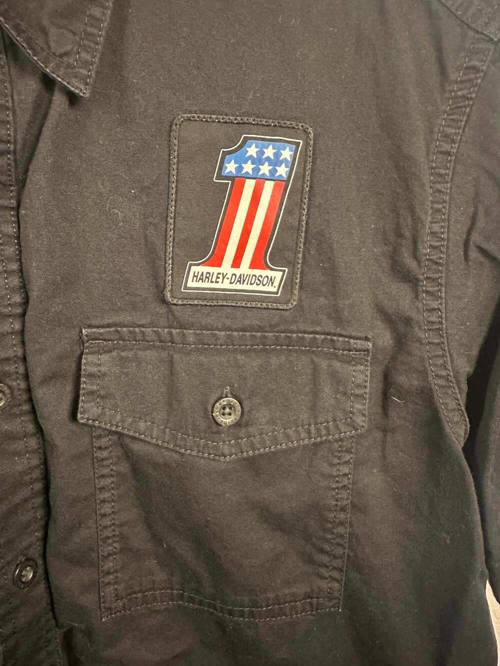 Harley-Davidson Genuine Motorclothes #1 Patch Short Sleeve Shirt Size L - Picture 2 of 7
